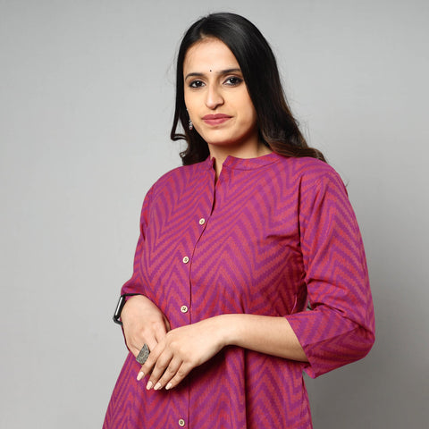  Jacquard Cotton Long Kurta for Women