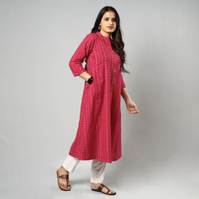 Buy Jacquard Cotton Long Kurta for Women