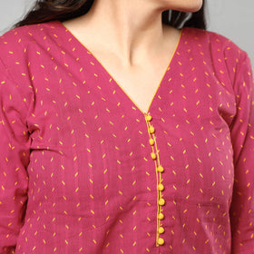 Buy Jacquard Cotton Long Kurta for Women