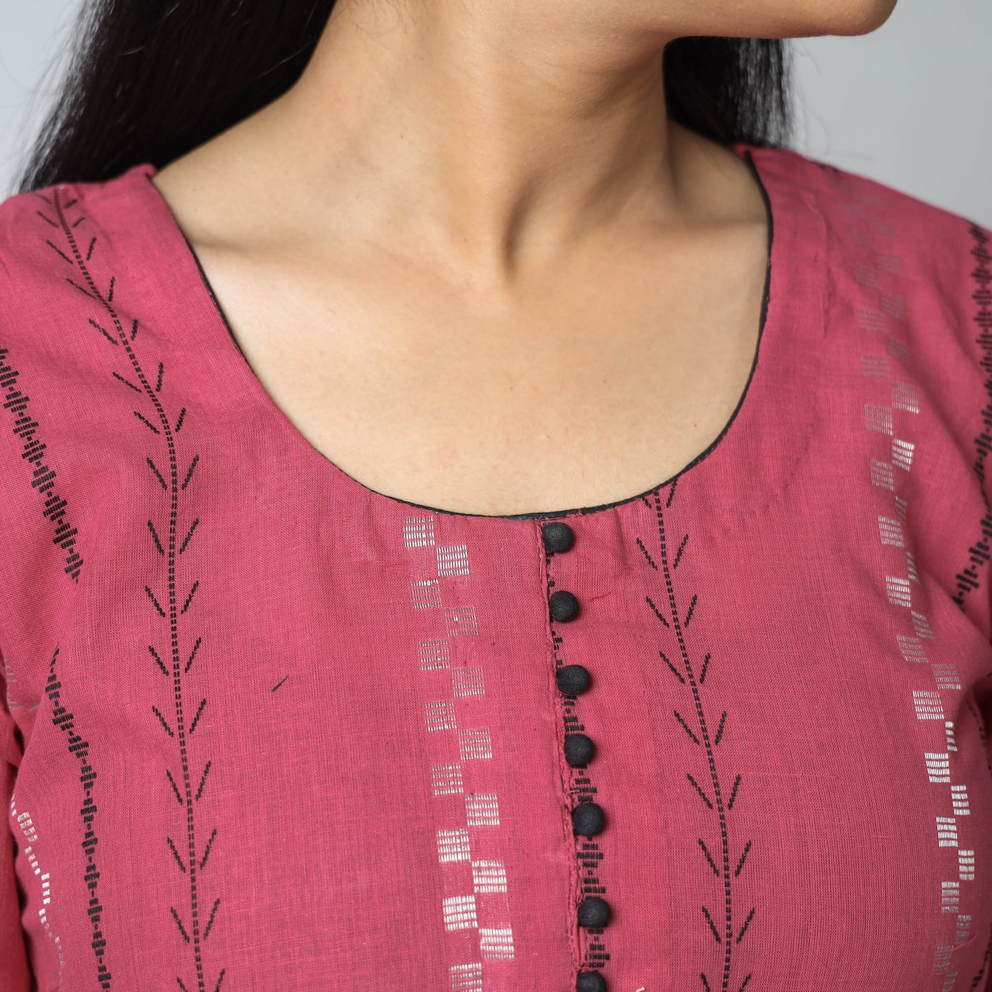Buy Jacquard Cotton Long Kurta for Women