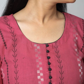 Buy Jacquard Cotton Long Kurta for Women