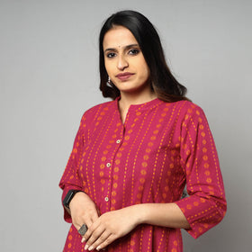 Buy Jacquard Cotton Long Kurta for Women