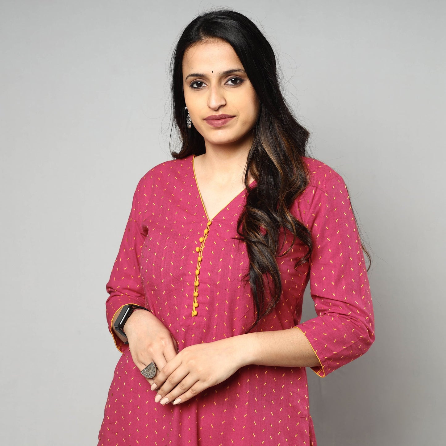 Buy Jacquard Cotton Long Kurta for Women