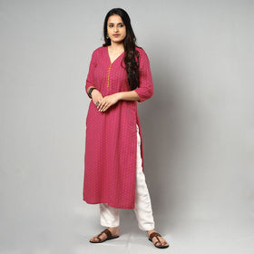 Buy Jacquard Cotton Long Kurta for Women