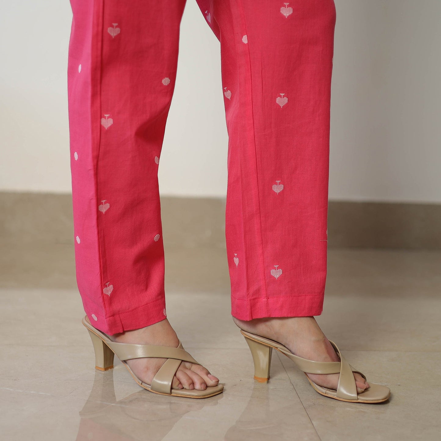 Pink - Jacquard Cotton Co-Ord Set 02