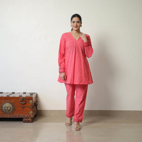 Buy Pink Jacquard Cotton Co-Ord Set Online at iTokri.com