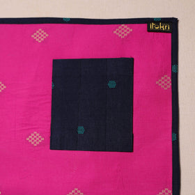 Pink Jacquard Cotton Table Mat With Pocket