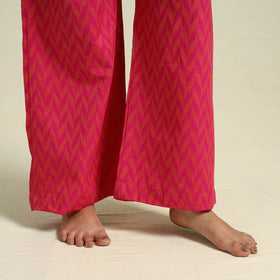  Pink Jacquard Cotton Top & Pyjama Night Suit Set