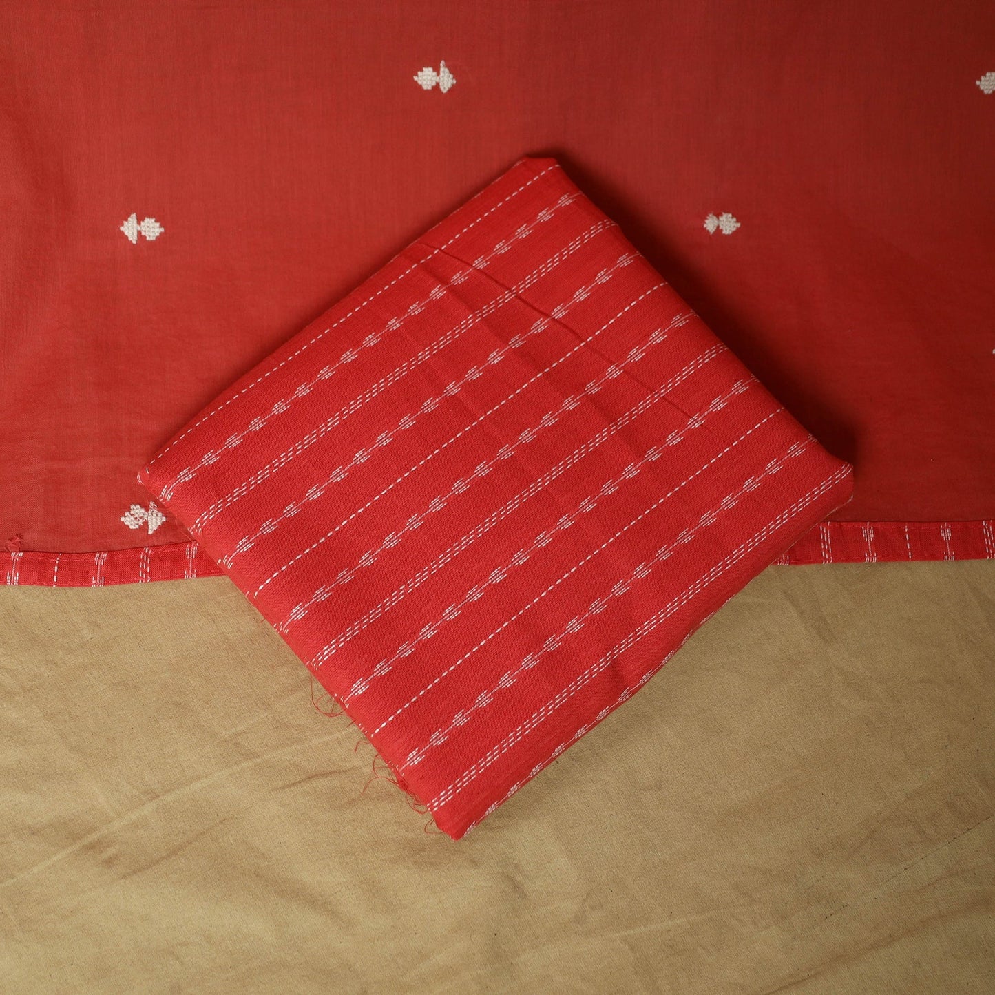 Jacquard embroidered cotton 3pc unstitched dress material