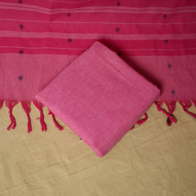 Jacquard embroidered cotton 3pc unstitched dress material
