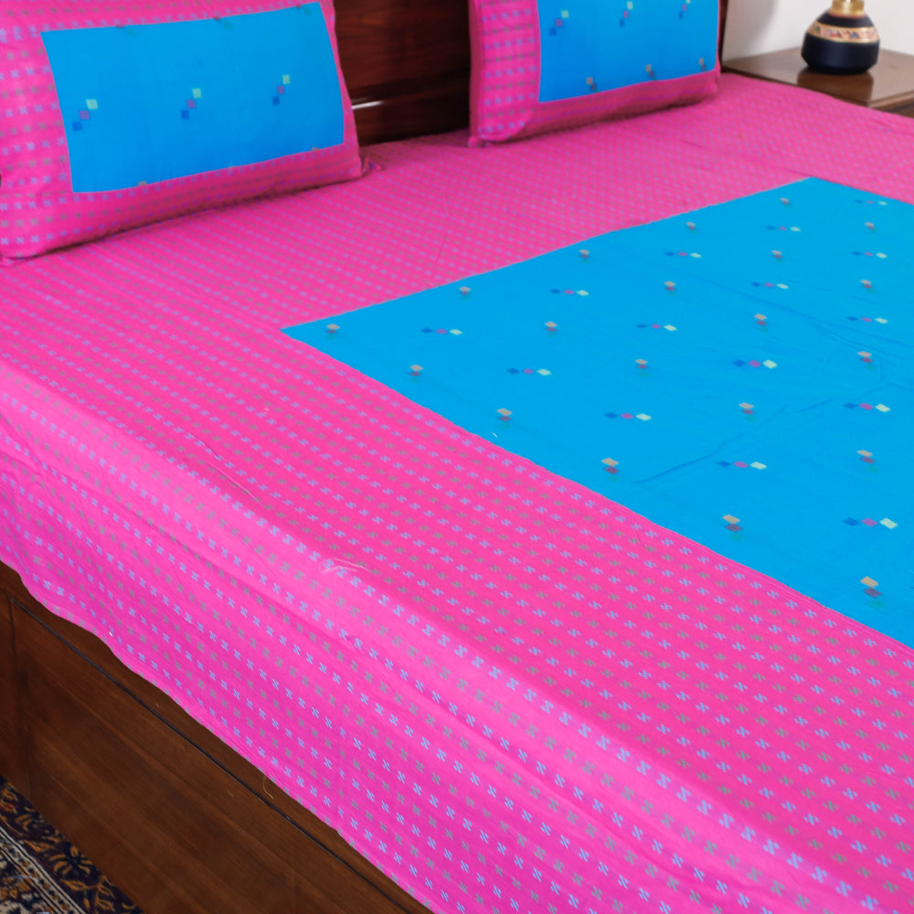  Jacquard Cotton Double Bed Cover with Pillow Covers 