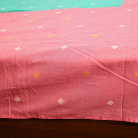 Pink - jacquard patchwork cotton double bed cover