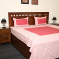 Pink - jacquard patchwork cotton double bed cover