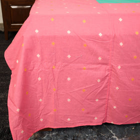 Pink - jacquard patchwork cotton double bed cover