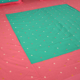 Pink - jacquard patchwork cotton double bed cover