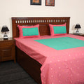 Pink - jacquard patchwork cotton double bed cover