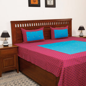  Jacquard Patchwork Cotton Double Bed Cover with Pillow Covers Online at iTokri.com