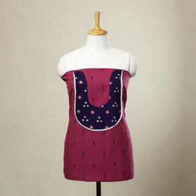  Pink Jacquard Patchwork Cotton Kurta Material