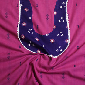  Pink Jacquard Patchwork Cotton Kurta Material