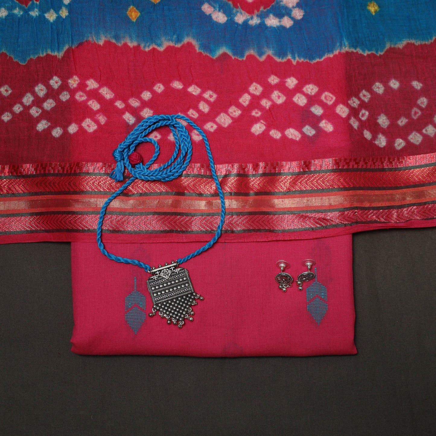 Jacquard weave cotton 2pc unstitched dress material