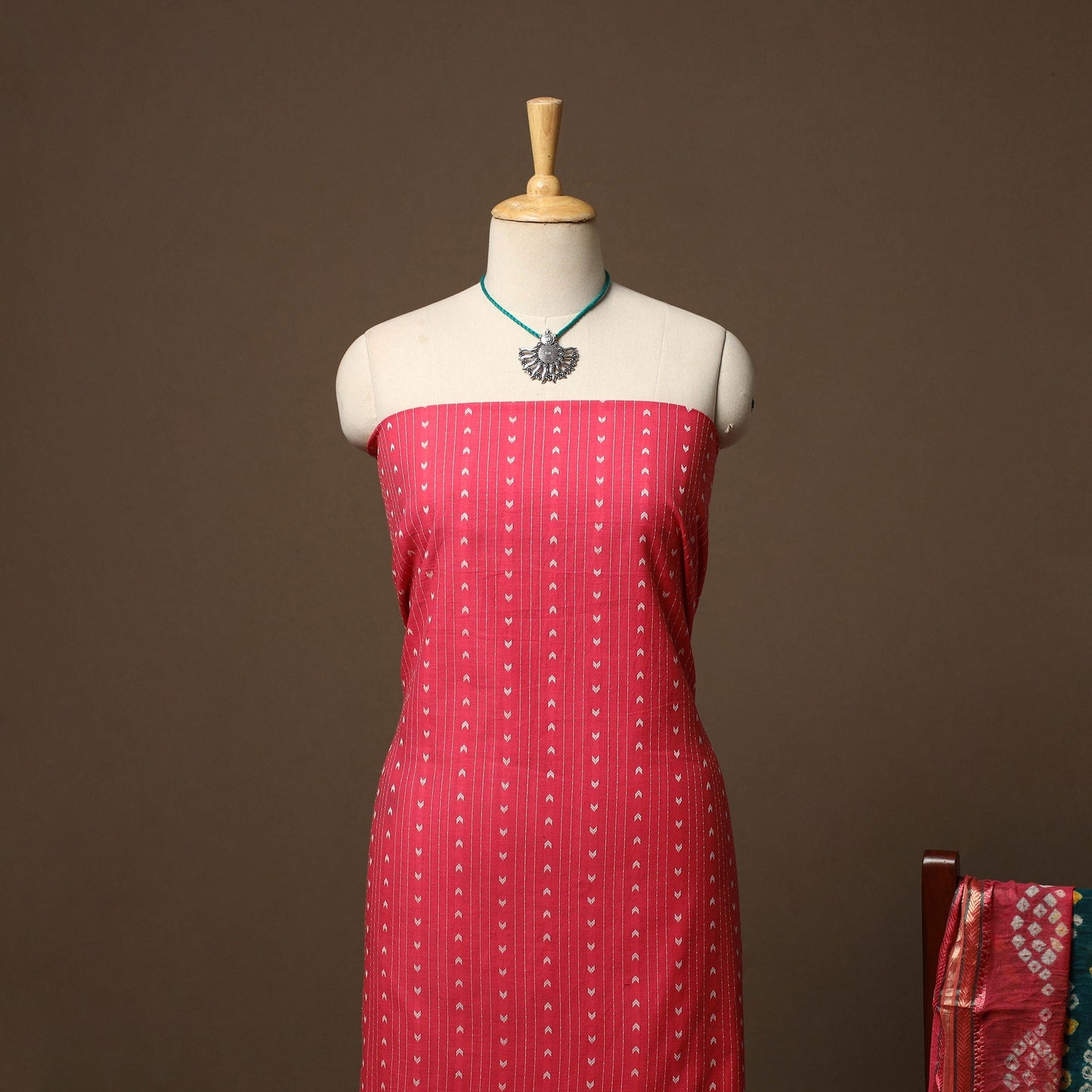 Jacquard weave cotton 2pc unstitched dress material