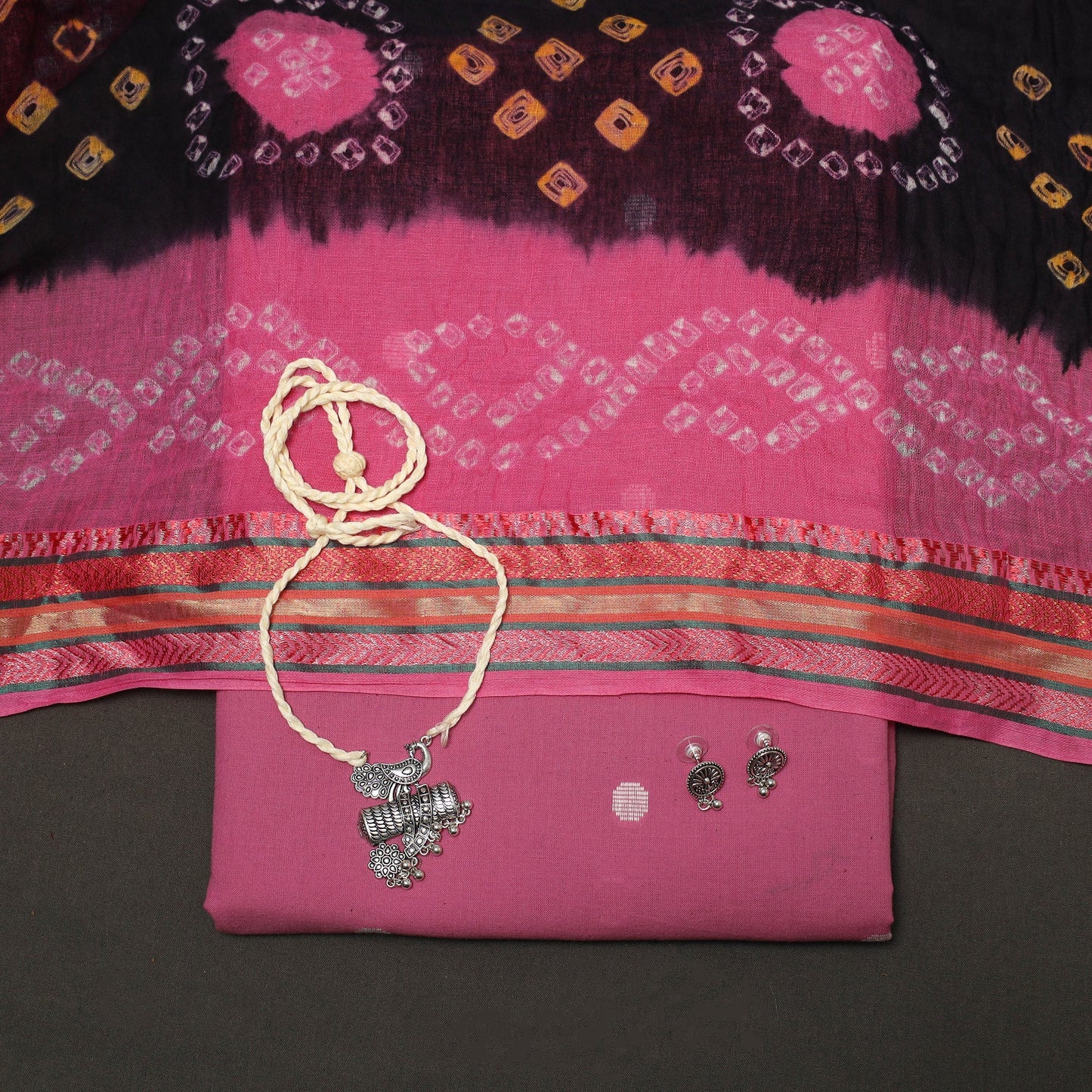 Jacquard weave cotton 2pc unstitched dress material