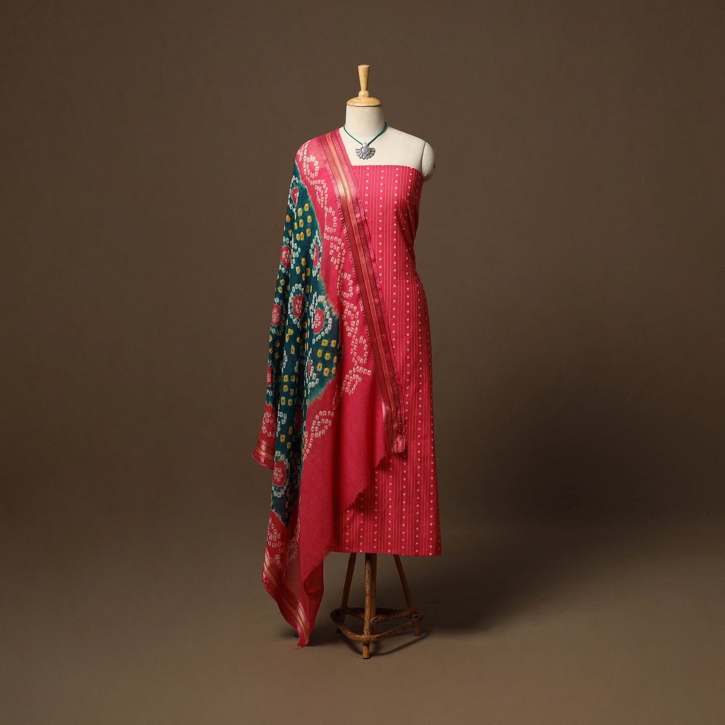 Jacquard weave cotton 2pc unstitched dress material