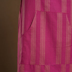 Pink - Jacquard Weave Cotton Apron with Pocket 11