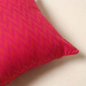 Pink - jacquard weave cotton cushion cover 13 - handcrafted