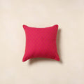 Pink - jacquard weave cotton cushion cover 13 - handcrafted
