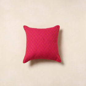 Pink - jacquard weave cotton cushion cover 13 - handcrafted