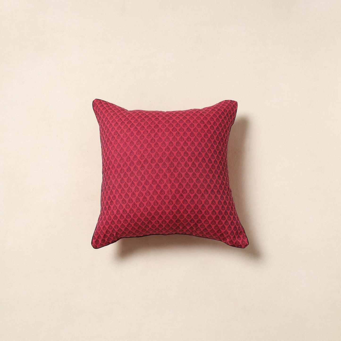 Pink - jacquard weave cotton cushion cover 20 - handcrafted
