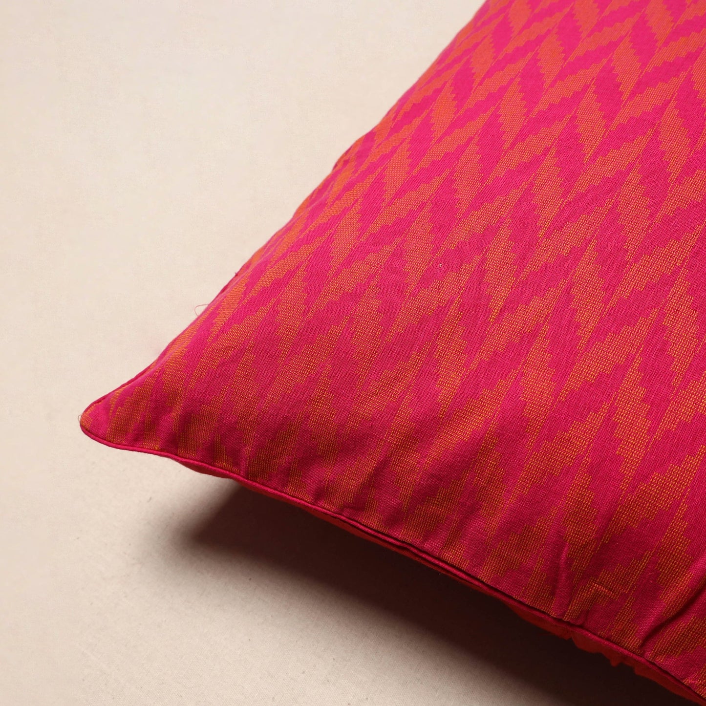 Jacquard weave cotton cushion cover 55 - handcrafted