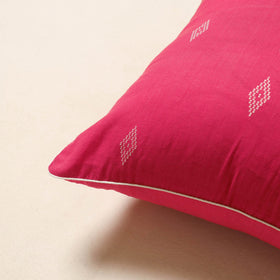 Pink - jacquard weave cotton cushion cover 67 - handcrafted