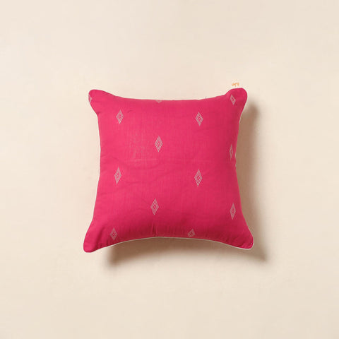 Pink - jacquard weave cotton cushion cover 67 - handcrafted