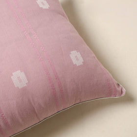 Pink - jacquard weave cotton cushion cover 81 - handcrafted