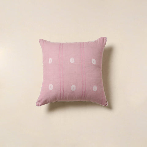 Pink - jacquard weave cotton cushion cover 81 - handcrafted