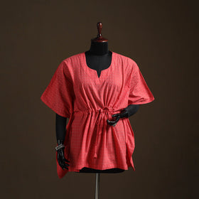 Jacquard weave cotton kaftan (short) 06 - handcrafted