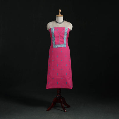 Jacquard weave cotton patchwork unstitched kurta material