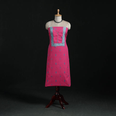 Jacquard weave cotton patchwork unstitched kurta material