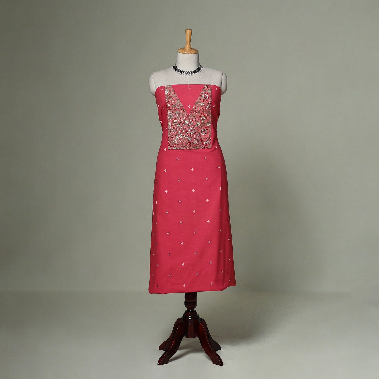 Jacquard weave cotton patchwork unstitched kurta material