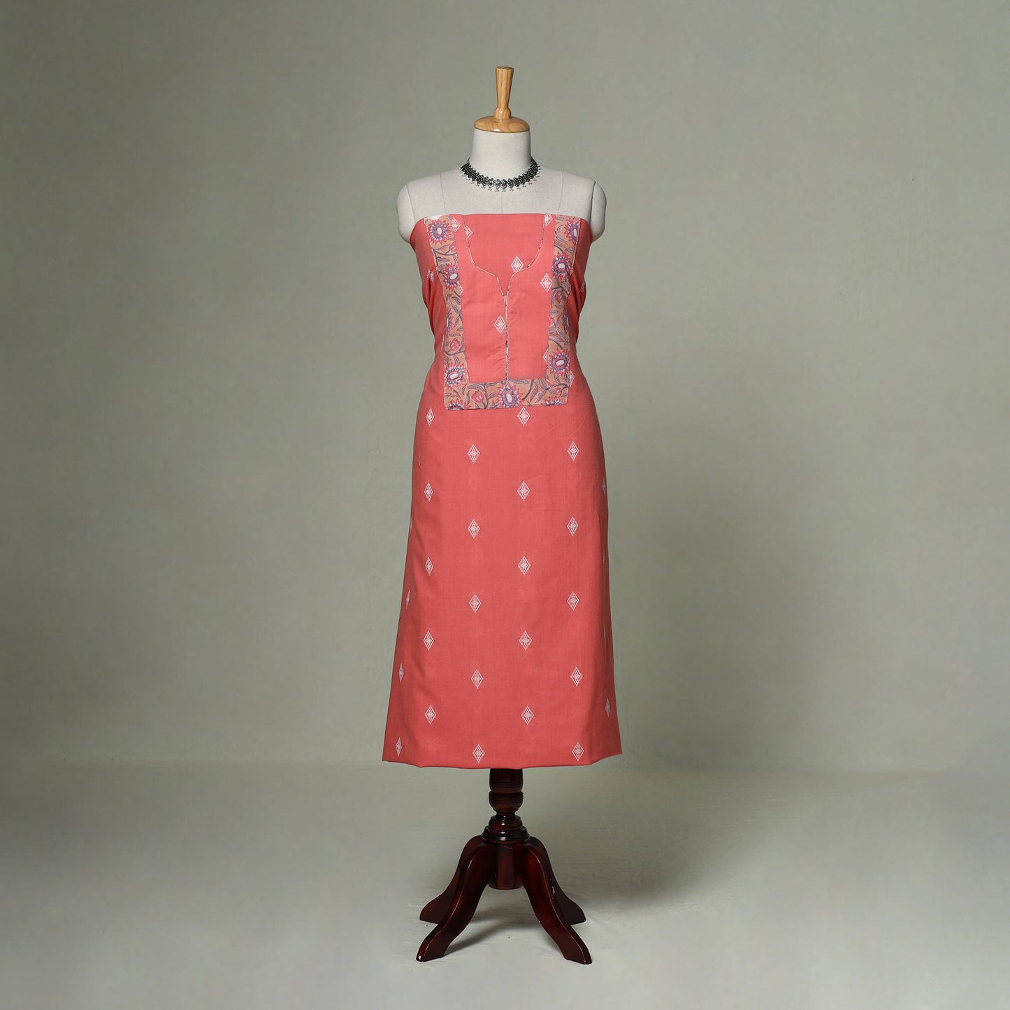 Jacquard weave cotton patchwork unstitched kurta material