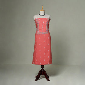 Jacquard weave cotton patchwork unstitched kurta material