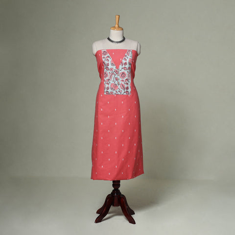 Jacquard weave cotton patchwork unstitched kurta material