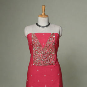 Jacquard weave cotton patchwork unstitched kurta material