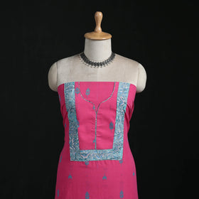 Jacquard weave cotton patchwork unstitched kurta material