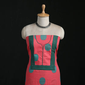 Jacquard weave cotton patchwork unstitched kurta material