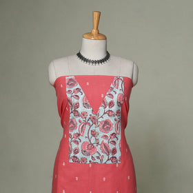 Jacquard weave cotton patchwork unstitched kurta material