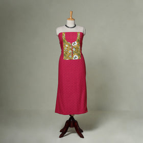 Jacquard weave cotton patchwork unstitched kurta material
