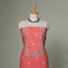 Jacquard weave cotton patchwork unstitched kurta material